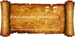 Paulcsenetz Donatella névjegykártya